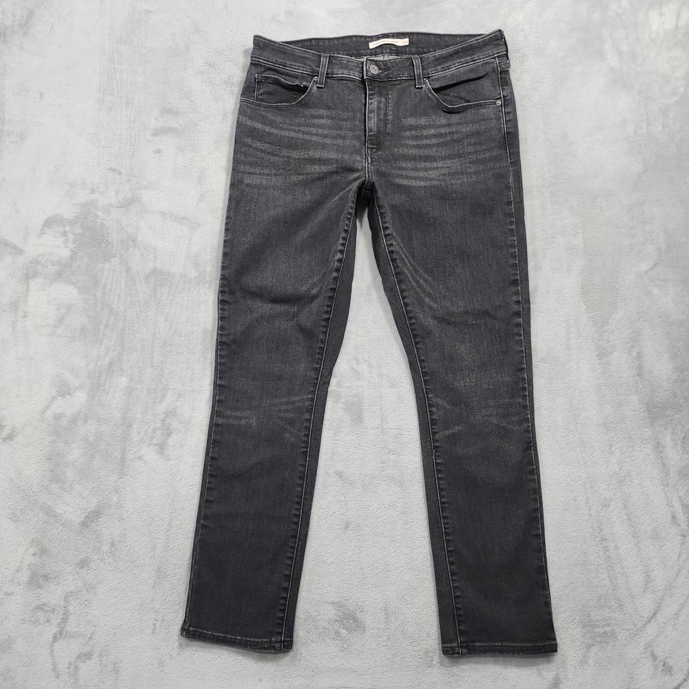 Levi's Jeans Womens 14 Faded Black Classic Mid Rise Skinny Slim Stretch Denim